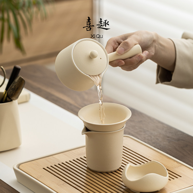 Xiqu light роскошный высококачественный чайник с боковой ручкой, чайный сервиз Кунг-фу, китайская бытовая керамическая чайная чашка, тарелка для сухого заваривания, сувенир