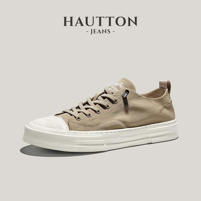 HauttonJeans/ летняя дышащая парусиновая обувь; новинка 2025 года; мужская повседневная обувь на мягкой подошве; обувь для педалей