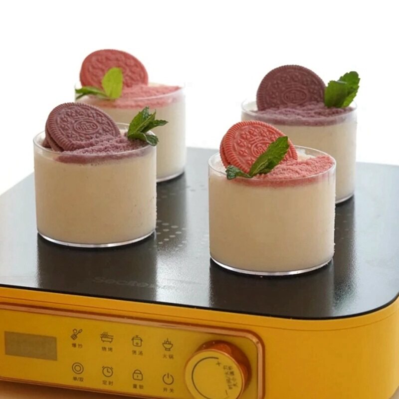 Большая круглая чашка для мусса, чашка для пудинга, чашка для желе, одноразовая прозрачная чашка, пластиковая чашка, утолщенная десертная настольная чашка PS