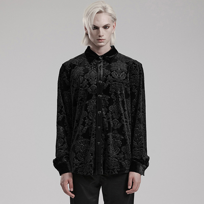taobao agent ╋魔叹╋ PUNKRAVE哥特GOTHIC贵族学院礼服丝绒男长袖衬衣 WY1541