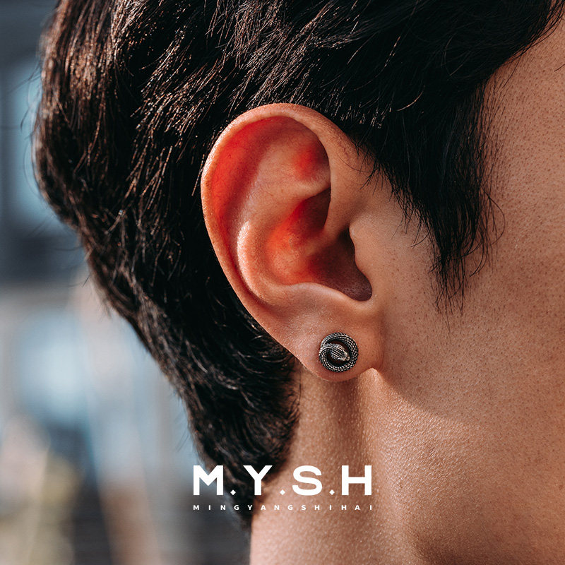 Серьги-змейки из стерлингового серебра MYH 3d, трехмерные серьги-змейки spirit, мужские высококачественные серьги в стиле ретро, нишевые серьги-змейки, оригинальный дизайн