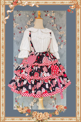 taobao agent Infanta.婴梵塔Lolita*爱心熊*三段式背带半裙SK现货