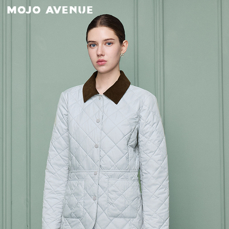 Langzi/MOJO Mozogling, стеганая хлопковая куртка с отворотом в стиле Old Money, женская новинка 2026 года, зимняя легкая куртка