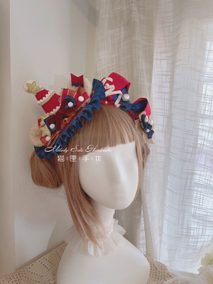 taobao agent 尖尖派对｜可改色｜lolita手作尖顶派对帽 发箍套装 红绀色