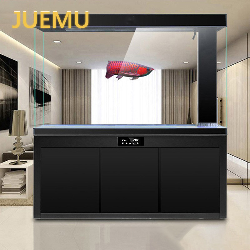 Япония JUEMU новый ультра-белый стеклянный аквариум для рыбок гостиная большой бытовой вход от пола до потолка экологический донный фильтр аквариум для рыбок-драконов