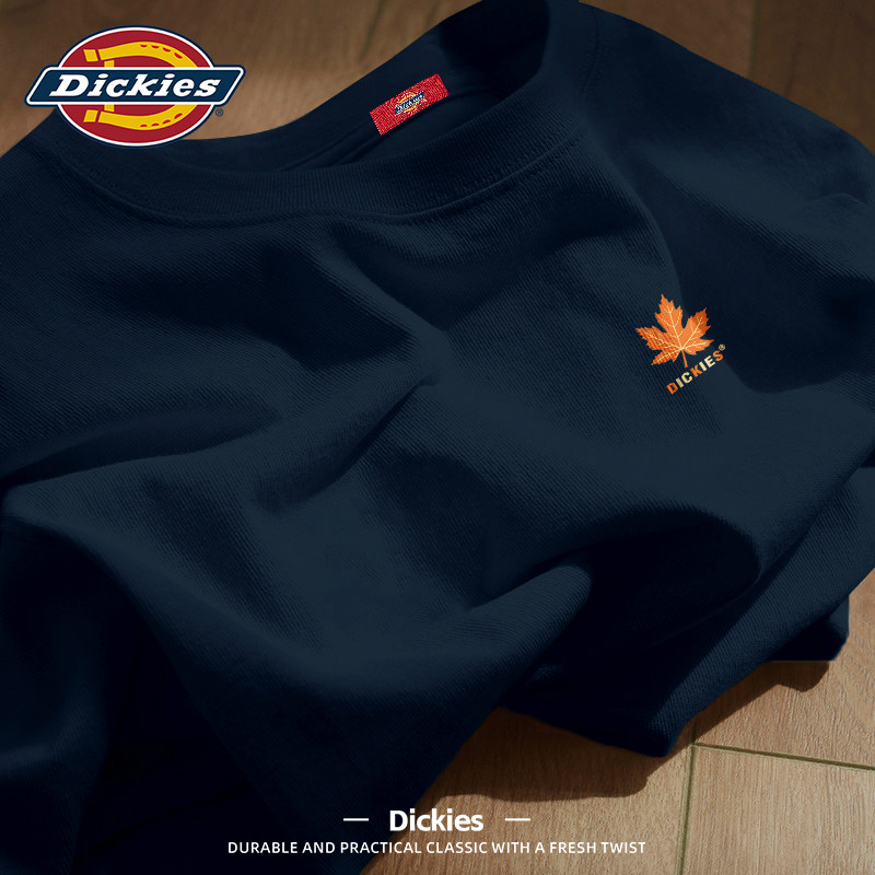 Dickies, темно-синяя хлопковая мужская футболка с короткими рукавами, коллекция 2026 года, летняя повседневная футболка большого размера в американском стиле, универсальная