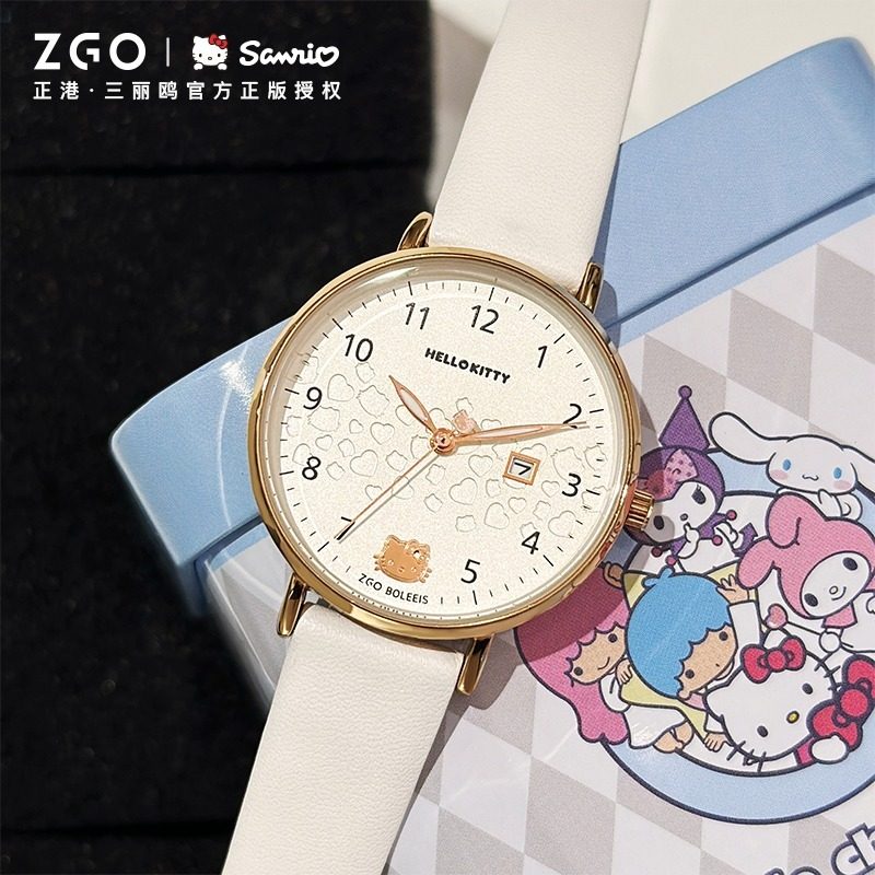 Женские бесшумные кварцевые часы Zhenggang ZGO-Sanrio hellokitty watch для сдачи экзаменов в младших классах и старших классах средней школы