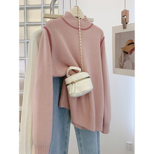 Pink Raccoon Fleece Half High Neck Underlay Sweater