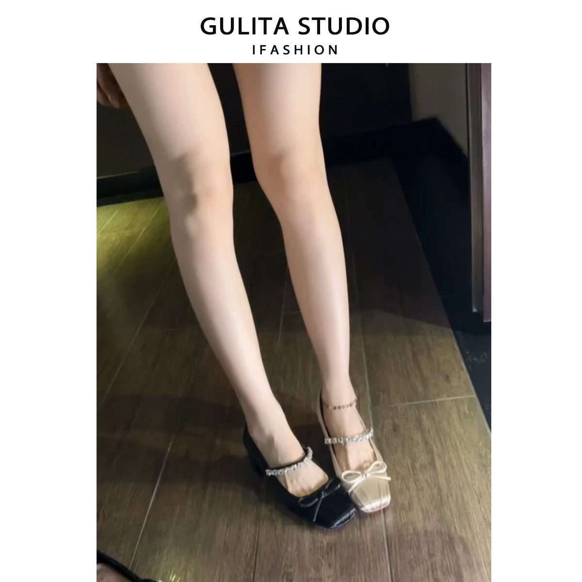 Gulita/ китайские балетки с бантом и стразами; женские туфли Mary Jane на высоком каблуке с квадратным носком и толстым каблуком; юбка-ципао