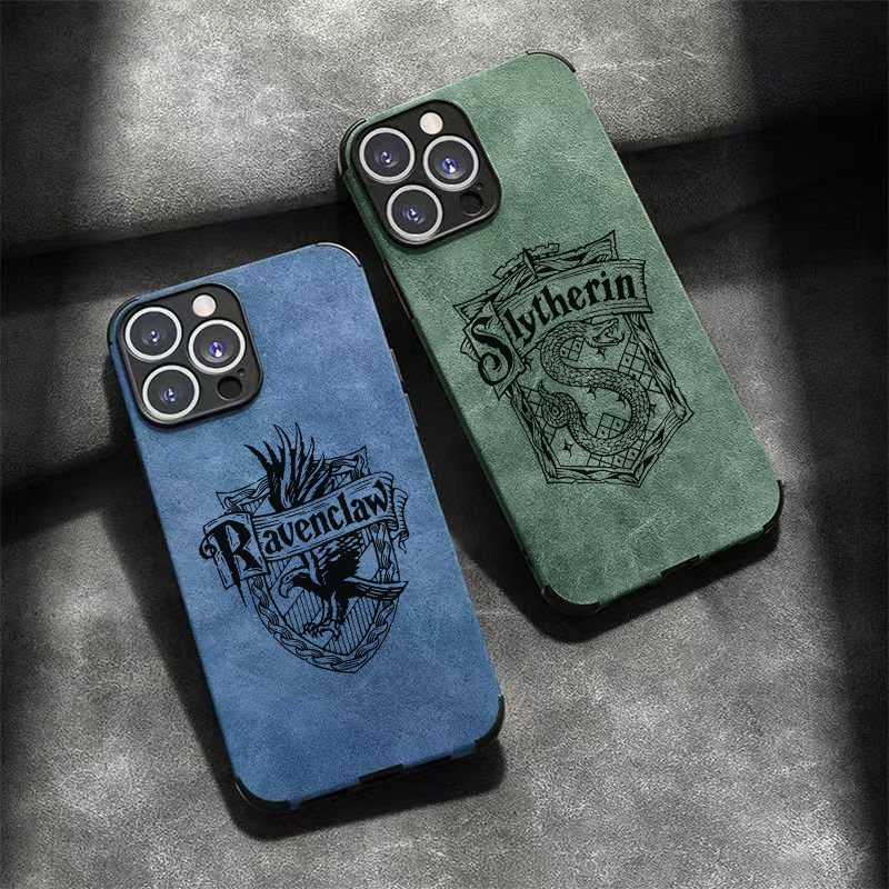 Harry Potter, Slytherin, and Hogwarts Phone Case for Apple 17/16/X/78 Plus, Huawei Pura 70, Xiaomi 15, Lambskin Leather Case for Nova 13, Honor 400, Vivo, and Oiqoo 13