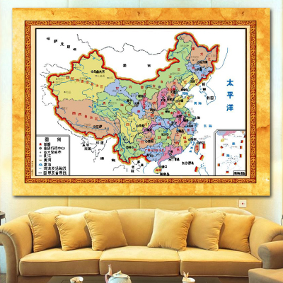 Карта Китая, вышитая крестиком ручной работы, мое сердце, гостиная в новом стиле, кабинет, офис, большая серия картин