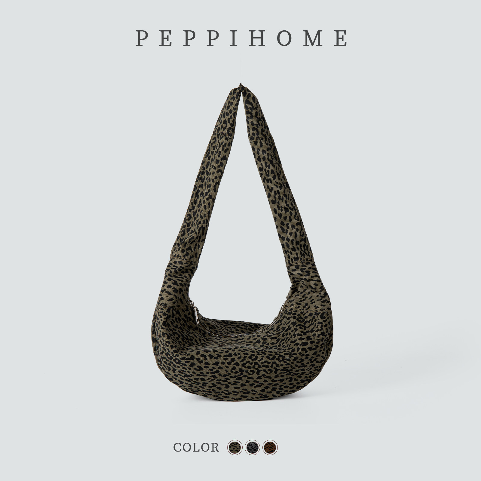 PEPPIHOME/ новая корейская сумка для пельменей в стиле хобо с леопардовым узором в стиле ретро "ленивый", портативная сумка большой емкости через плечо