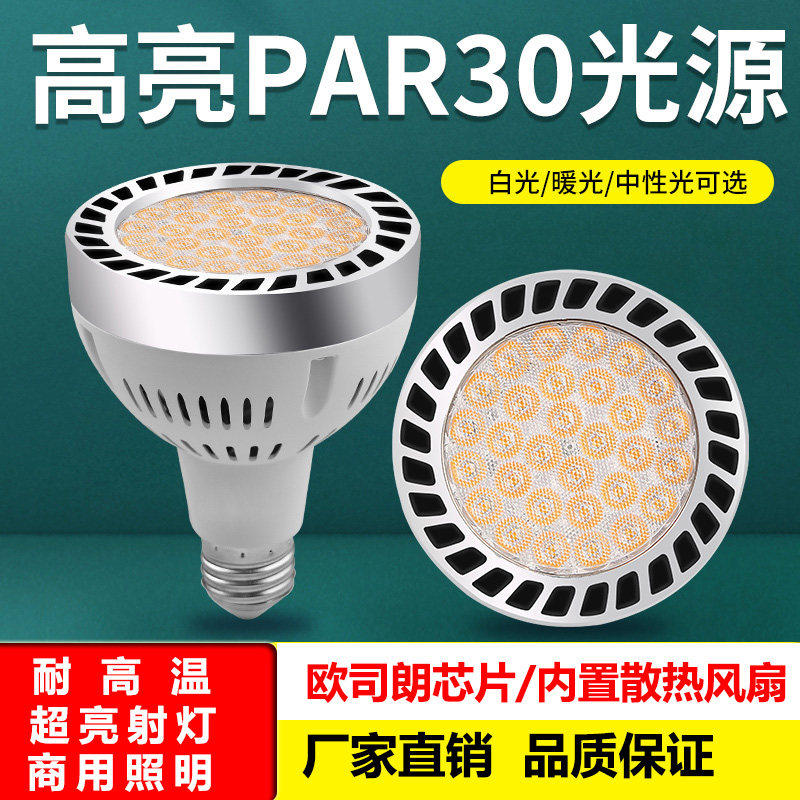 одиночная лампа par30 led track spotlight лампа для магазина одежды, супермаркета, свежий свет, супер яркий энергосберегающий источник света с винтовым отверстием E27