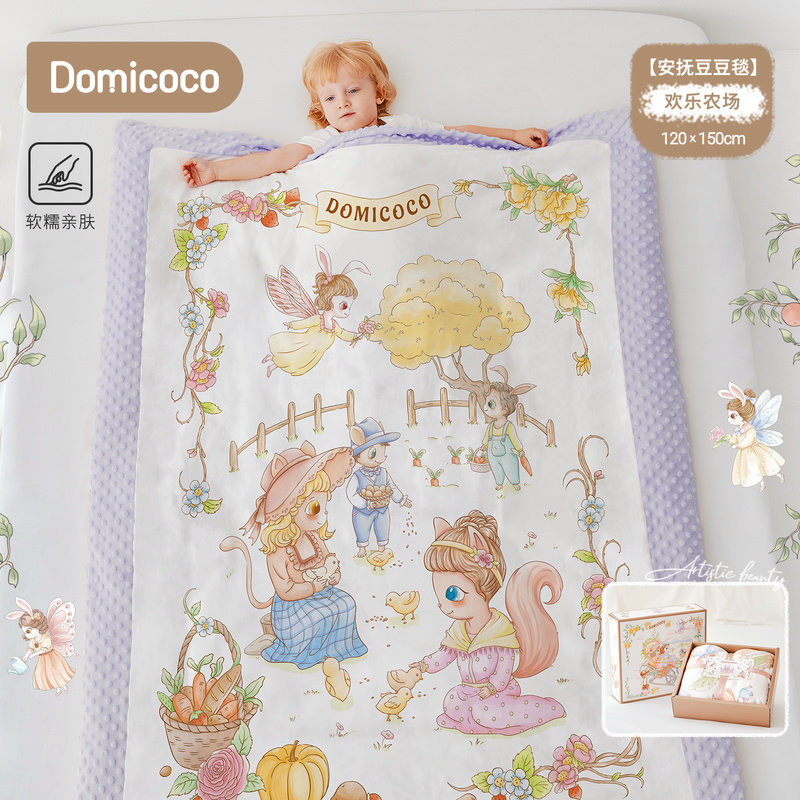 Детское одеяло в горошек Domicoco, детское осенне-зимнее одеяло, модальное одеяло для новорожденных, детское одеяло с кондиционером, одеяло