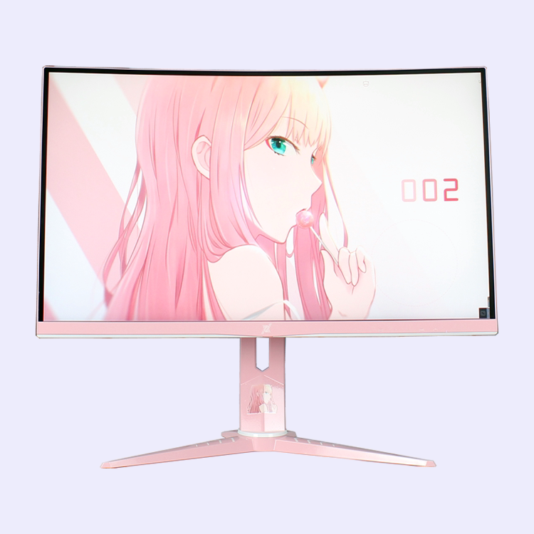 Розовый дисплей AOC с частотой 2K144 Гц, игровой белый дисплей, 27-дюймовый компьютер с изогнутым прямым большим экраном, настраиваемый