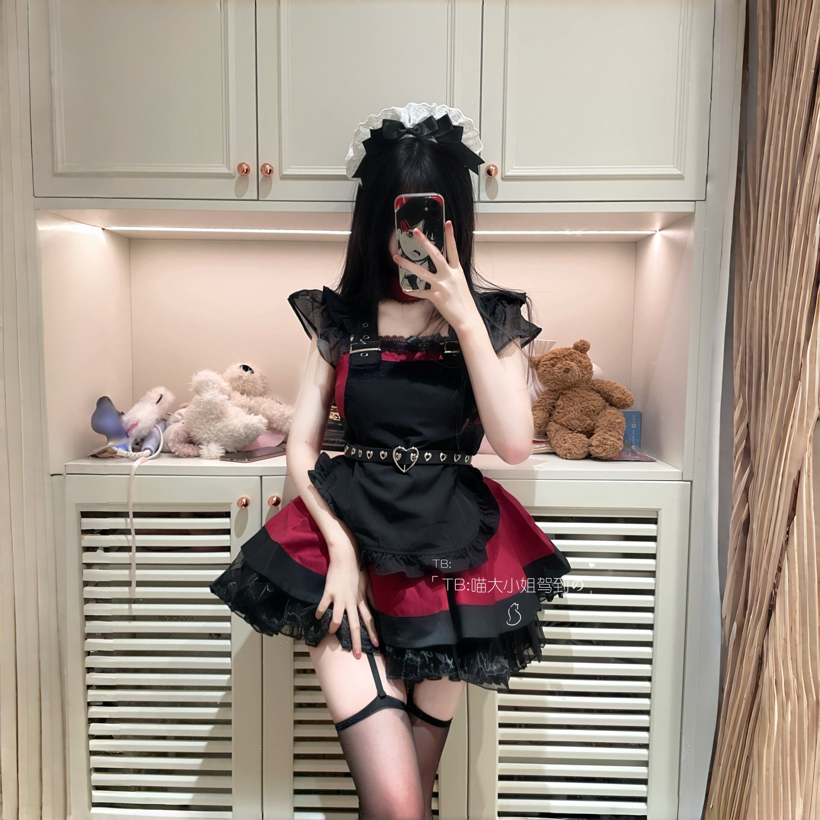 Мисс Мяу: Черно-красный наряд горничной в готическом стиле pure desire cute Christmas L...