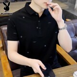 Погоня за модой начинается с этой черной футболки Playboy с короткими рукавами, удобной и модной в модном стиле