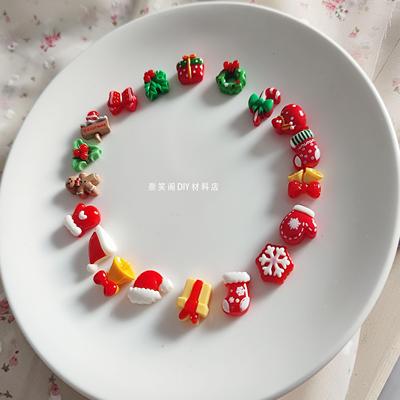 taobao agent 约1.3cm圣诞系列树脂贴片美甲diy手工手机壳奶油胶材料满49包邮