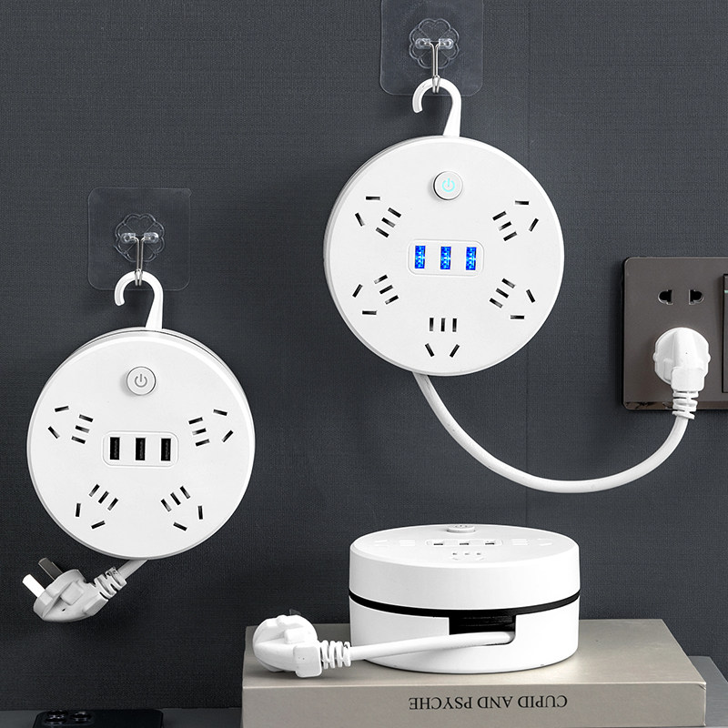 Подлинная коровья розетка с разъемом USB-накопителя на монтажной плате, вращающаяся многофункциональная бытовая плата для перетаскивания обмотки, подключаемая плата