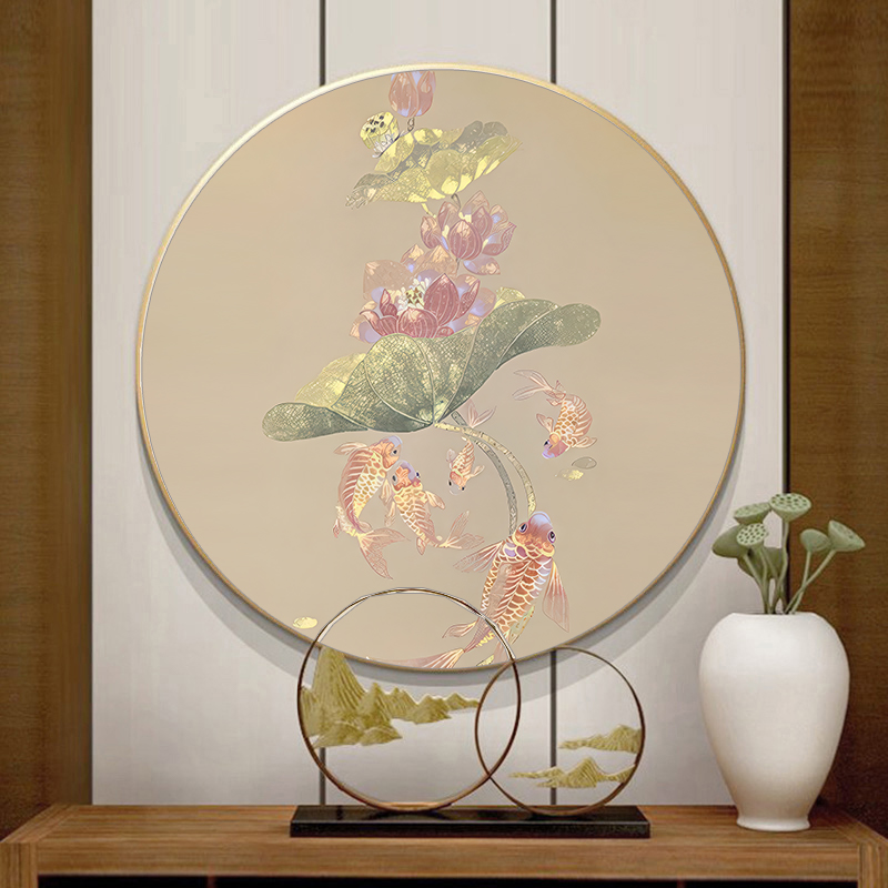 Новый китайский стиль вышивки крестом лотоса кои 2025 новая вышивка нитками гостиная ручная вышивка спальня столовая простые маленькие кусочки