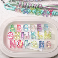 Acrylic ice plated colorful large hole letter beads accessories handmade DIY bracelet mobile phone chain keychain jewelry