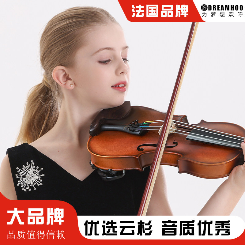 Официальный флагманский магазин DREAMHOO Dream Flower Скрипка ручной работы из цельного дерева Профессиональный экзамен для начинающих детей