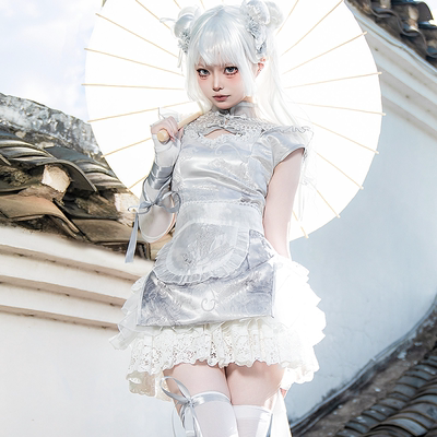taobao agent 原创银月y2k亚文化lolita连衣裙日常国风少女汉元素短裤围裙套装
