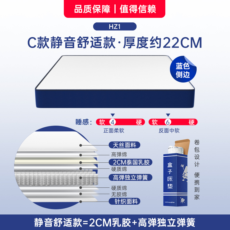Матрас с эффектом памяти Simmons compressed household bedroom из латекса с независимой пружинной подушкой утолщенный фирменный знак отеля
