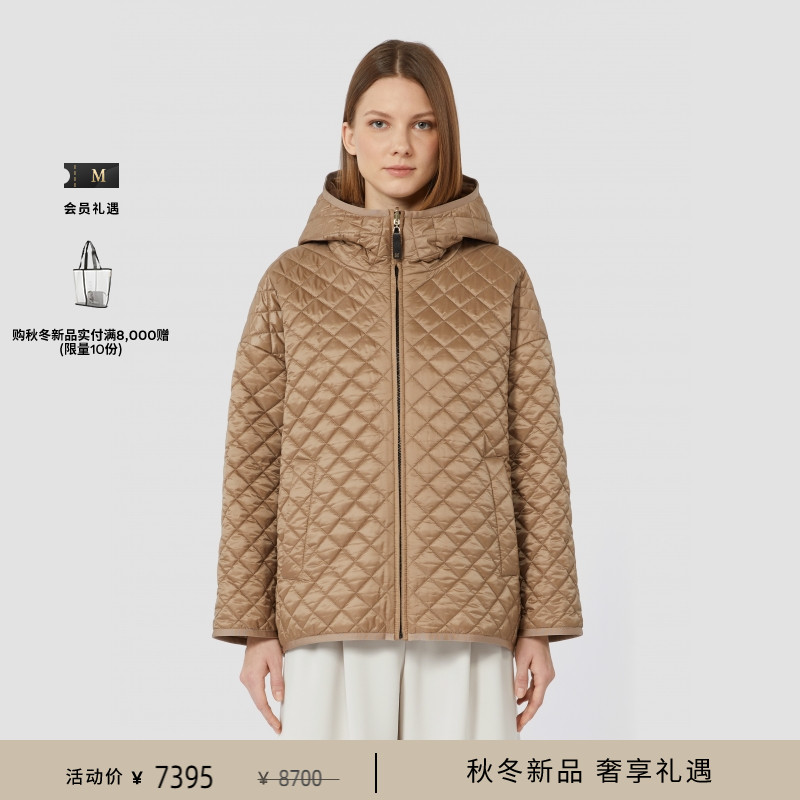 Осенние и зимние новинки MaxMara 2025, женская хлопковая куртка с двусторонним капюшоном, 9486075406