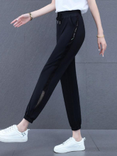 High waisted Korean version Harun pants, cropped pants, ice silk pants