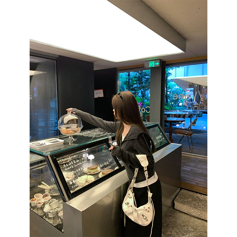 ThreeH Zuli Old Things Songlin Gray Hooded Sweatshirt Cardigan Jacket Womens Spring and Autumn Casual Top 300g