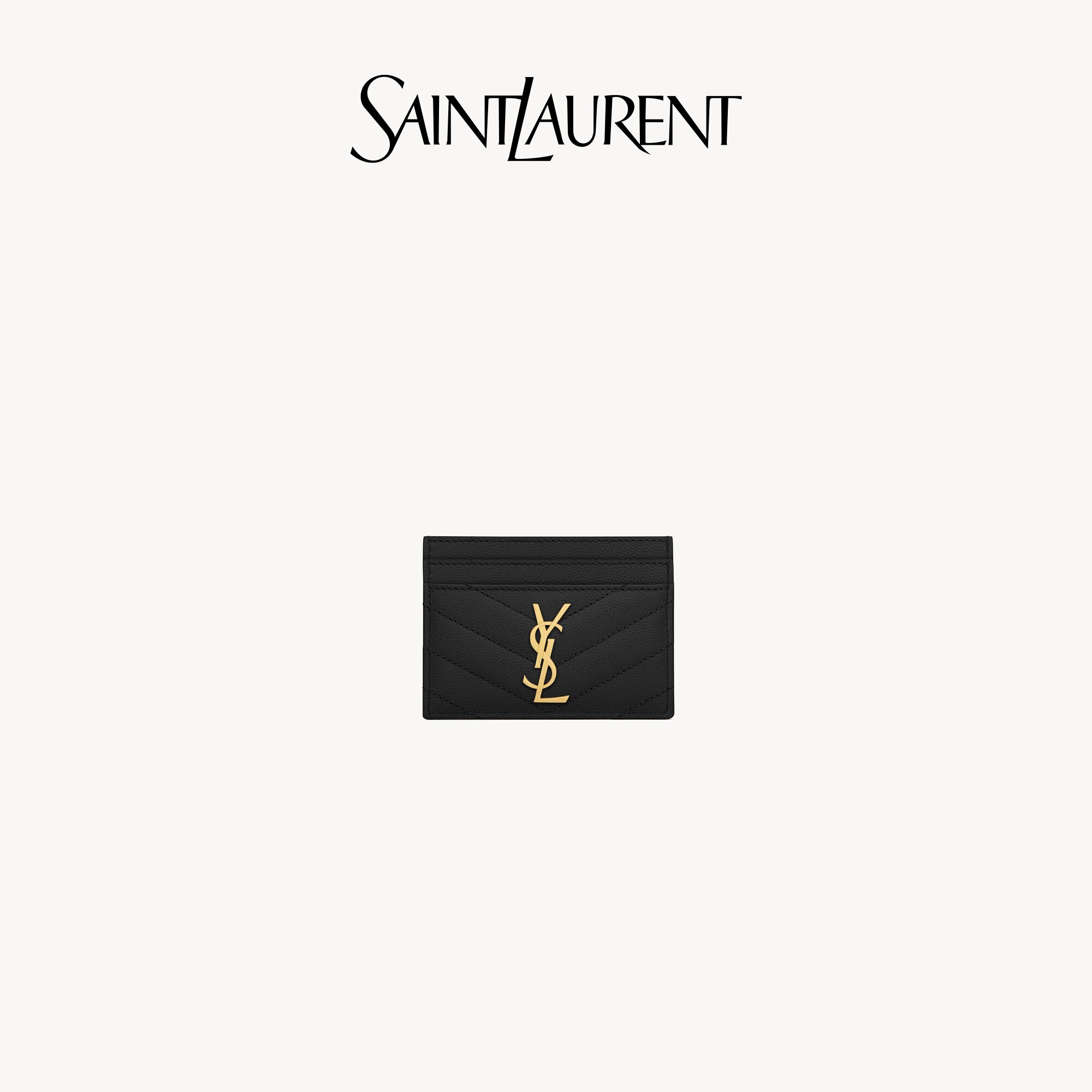 Женский футляр для карточек CASSANDRE MATELASS с ТИСНЕНИЕМ YSL/Saint Laurent Ladies