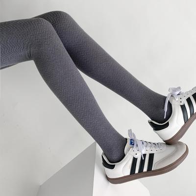 taobao agent 夜间教习室水波纹裤袜女秋冬厚款复古不掉档灰色显瘦保暖打底袜子