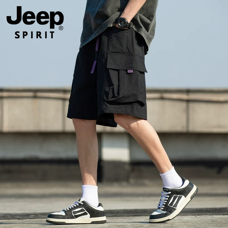 JEEP SPIRIT, шелковые шорты Jeep Ice, мужские летние тонкие брюки с пятью точками наклона, свободные повседневные брюки