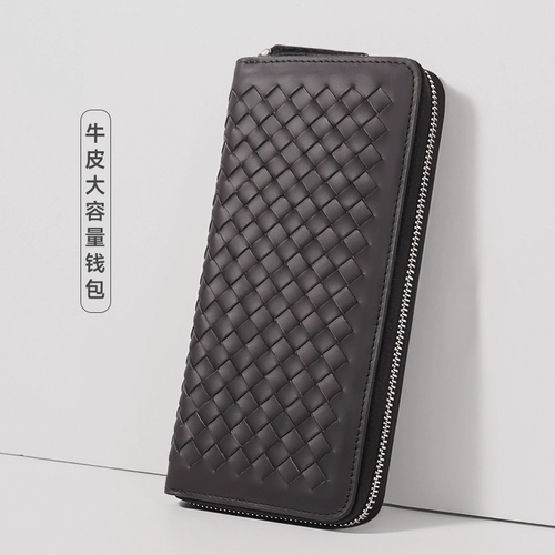 Мужской бумажник, длинный кошелек, картхолдер, вместительная и большая сумка-органайзер, из натуральной кожи