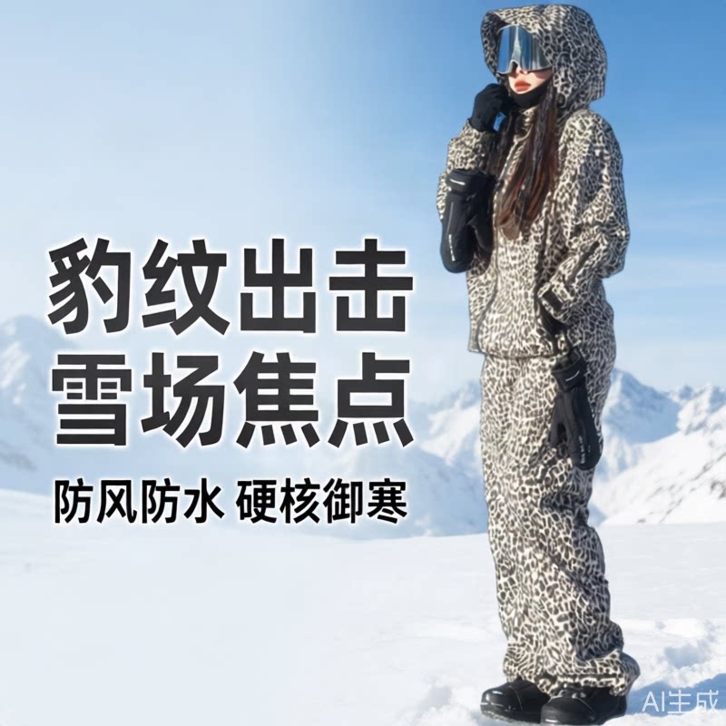 Лыжный костюм ACKRODY little snow leopard - новый профессиональный открытый ветрозащитный, водонепроницаемый и холодостойкий лыжный костюм с капюшоном