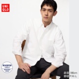 Оксфордская тканая рубашка с длинными рукавами Uniqlo мужские и женские рубашки повседневные однотонные для пригородов 486575 482445
