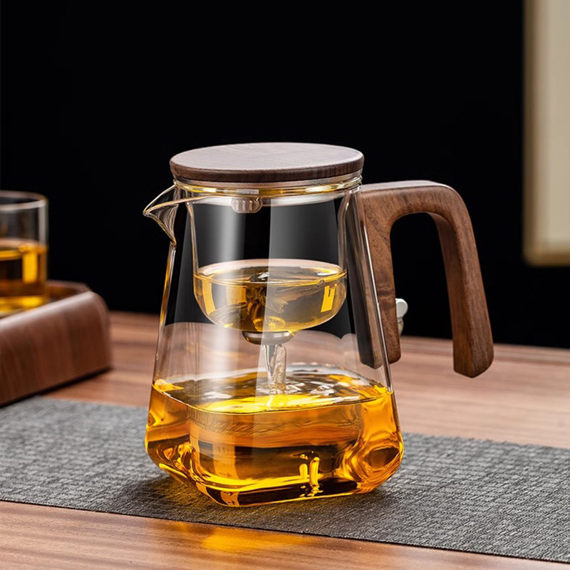 2025 новая элегантная чашка чайник бытовой легкий роскошный магнитный ленивый чайный сервиз чайник стеклянная чашка для разделения чая