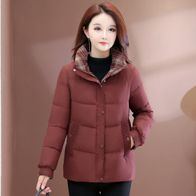 Короткая теплая куртка с хлопковой подкладкой, женская зимняя коллекция 2025 года, популярный стиль для маленьких мам, простая модная универсальная приталенная куртка с подкладкой