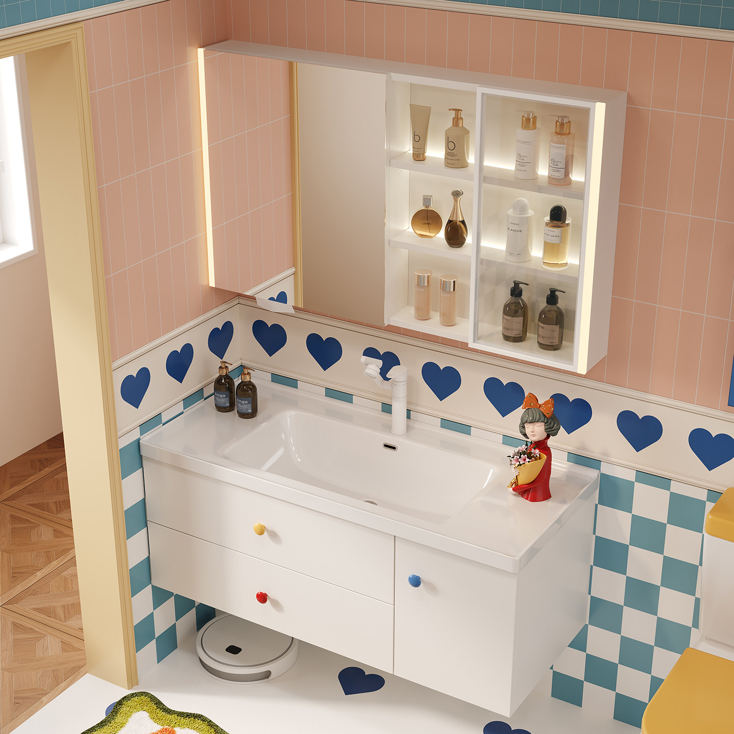 Новая высококачественная керамическая встроенная ванная комната Anlan sanitary ware с комбинированным шкафом для ванной комнаты...