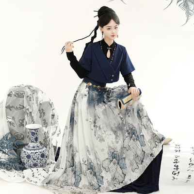 taobao agent 原创书卷引新中式汉服女装日常改良国风外套上衣马面裙套装汉元素