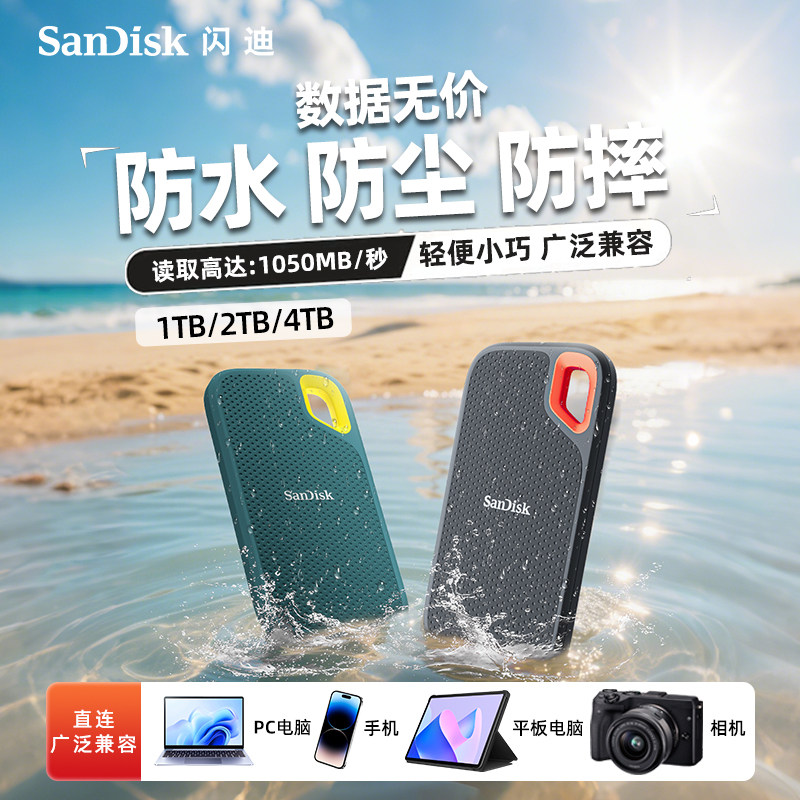 Твердотельный мобильный жесткий диск Sandisk E61 емкостью 2 т портативный твердотельный накопитель ssd большой емкости объемом 1 ТБ для мобильного телефона и компьютера двойного назначения