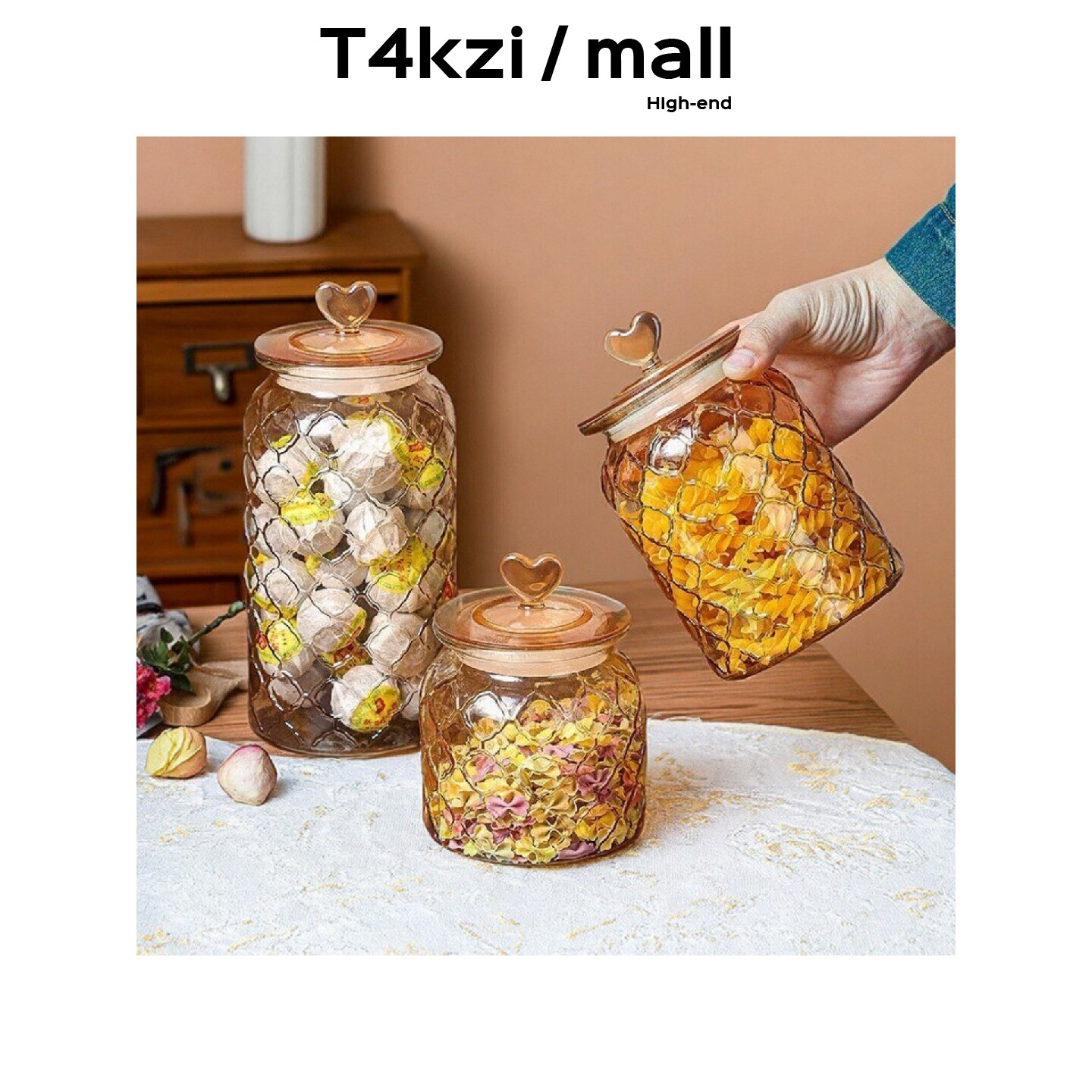 Немецкая стеклянная банка T4kzi, герметичная пищевая высококачественная чистая банка для хранения закусок знаменитостей, конфетных зерен