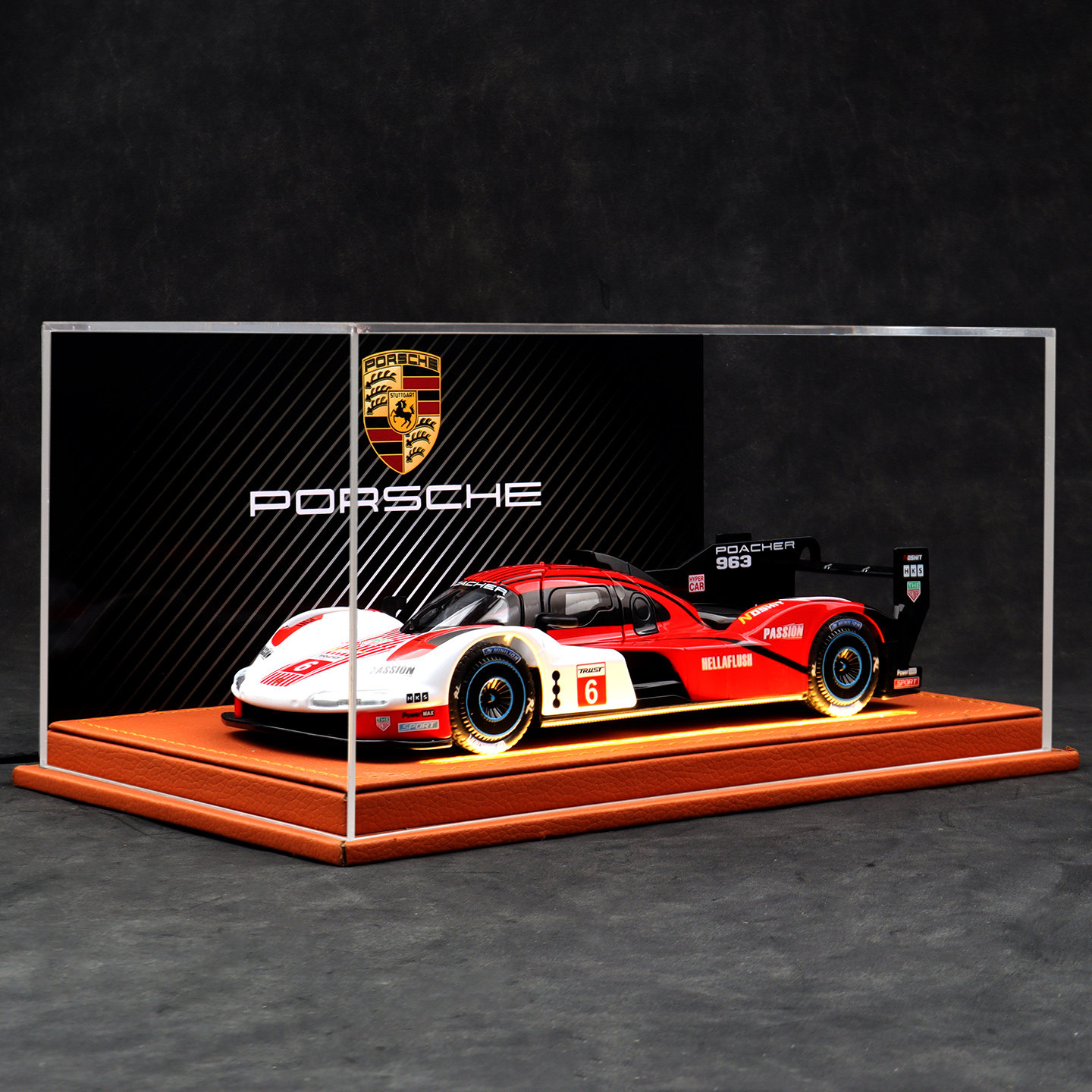 Porsche 963 Le Mans 24H Enduro Сплав Гоночная модель Имитационная коллекция игрушечных автомобилей Подарок для украшения автомобиля