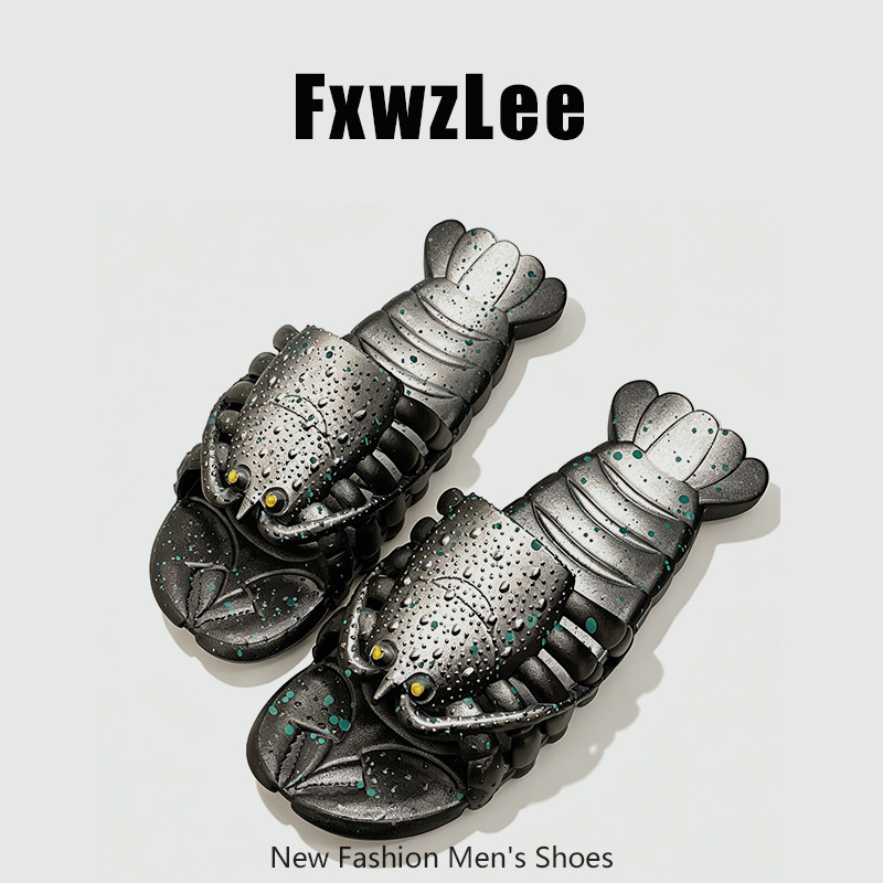 [Highly Recognizable] FxwzLee 2026 Summer Funny Crayfish Slippers for Men and Women, Non-Slip Beach Sandals