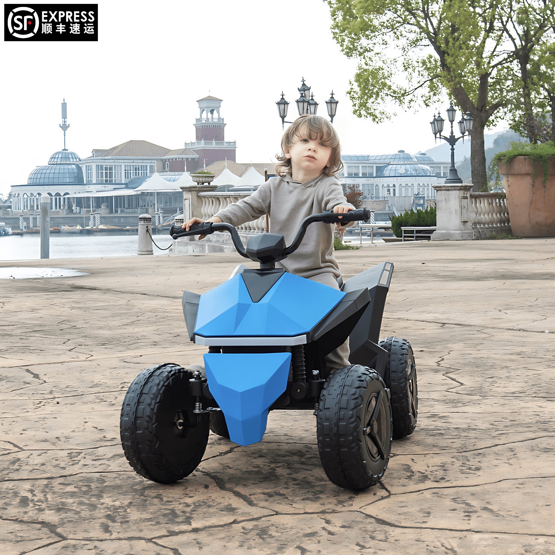 Пляжный электромобиль Tesla CybarquaATV, полноприводный игрушечный автомобиль с дистанционным управлением для бездорожья, может садиться на новую коляску для людей