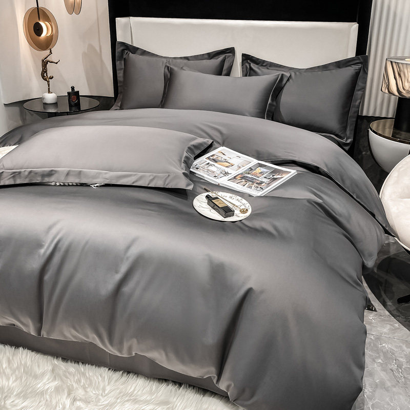 Высококачественный хлопковый комплект из четырех предметов Crystal home textiles, состоящий из 200 штапелей, пододеяльник из чистого хлопка, простое постельное белье, простые постельные принадлежности 4