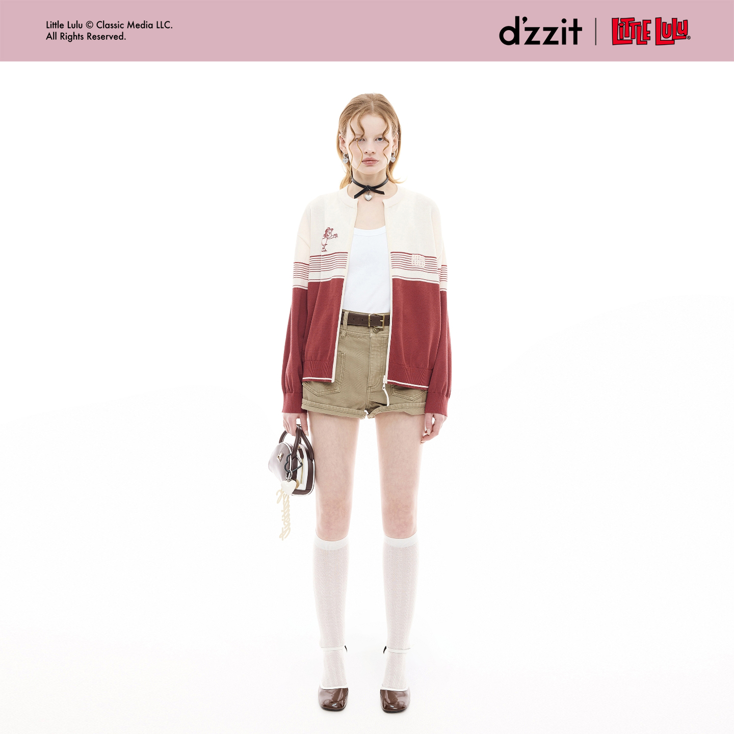 【Серия Little lulu joint series】 свитер с длинными рукавами dzzit, новинка осени 2025, женский кардиган