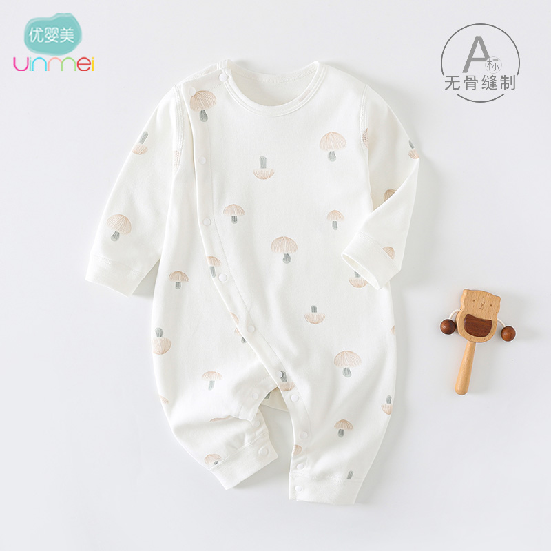 Детская цельная одежда, хлопковая весенняя, осенне-зимняя одежда с длинными рукавами, одежда для новорожденных, нижняя одежда, пижама для защиты живота, ползунки