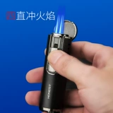Baicheng Четырех прямой спешки к более легкой синей синей пламени надувной ветрозащитный ветропроницаемый прямой распылительный пистолет All Metal Texture Cigar